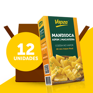 Kit 12 Mandiocas  Aipim Cozida no Vapor 500G Vapza