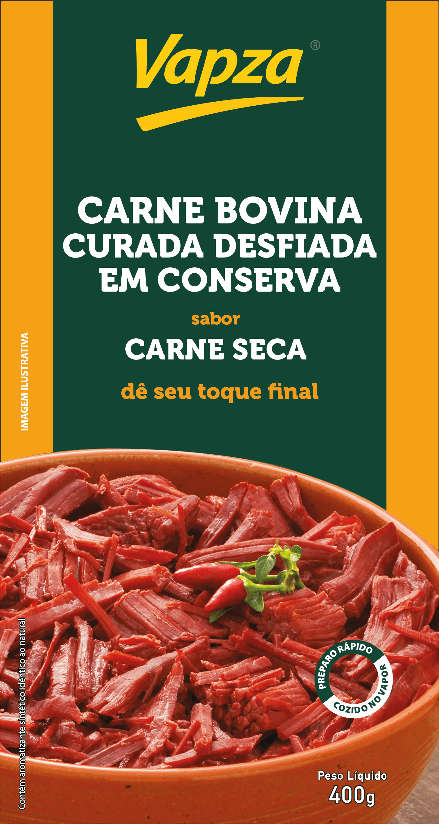 Carne Em Conserva Carne Bovina Desfiada Curada Carne Seca Vapza 400g