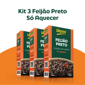 Kit 3 Feijões Preto 250G Só Aquecer Vapza