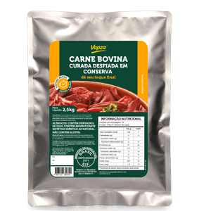 Carne Bovina Curada Desfiada em Conserva 2,5 Kg Vapza