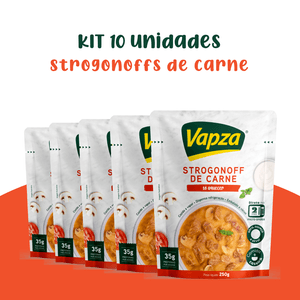 Kit 10 Strogonoffs de Carne 250G Só Aquecer Vapza