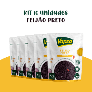 Kit 10 Feijões Pretos 200G Vapza Só Aquecer